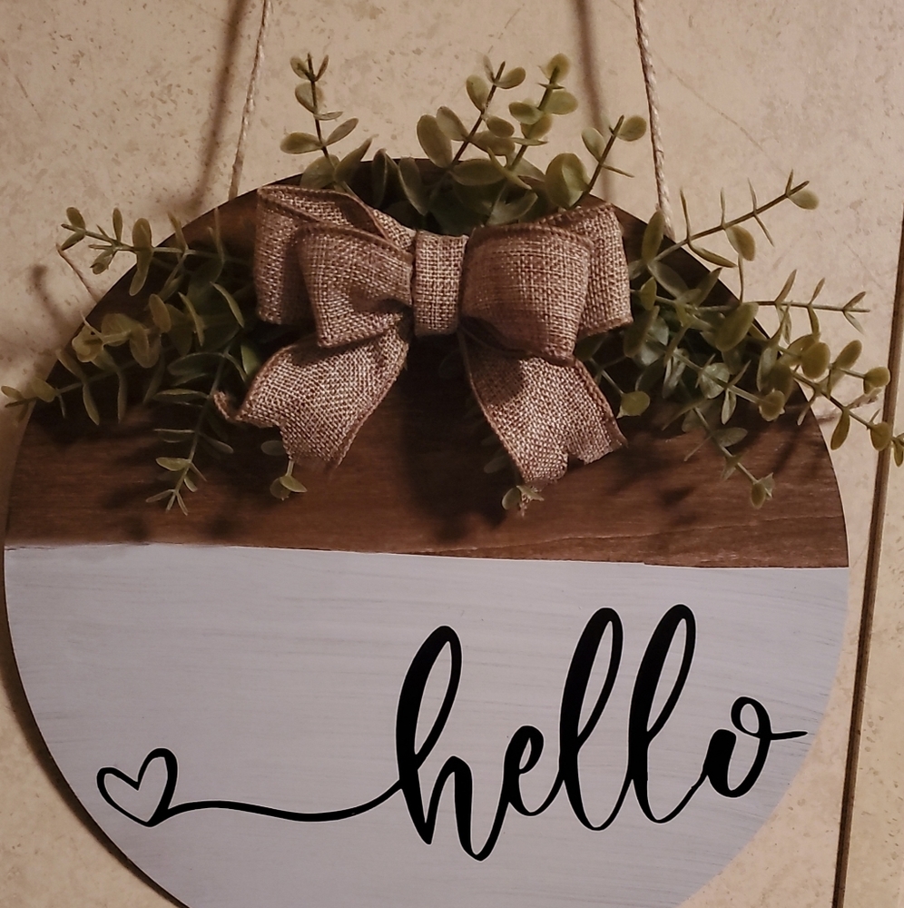 Hello Welcome sign, door decor